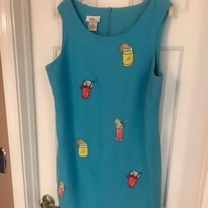 Fun Turquoise AGB Linen Dress